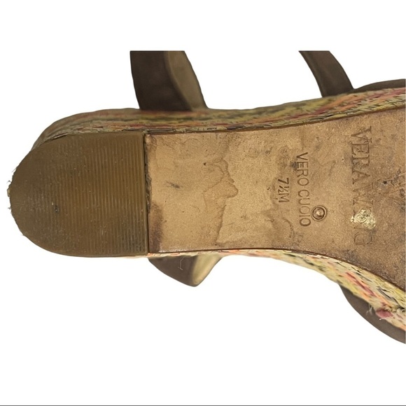 Vera WANG “straw” wedge strap sandals size 7.5 - Picture 6 of 6